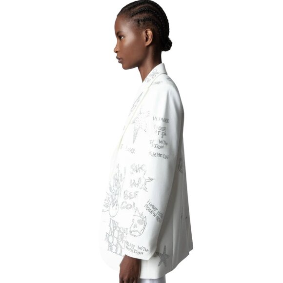 ZADIG & VOLTAIRE EMBROIDERED EMBELLISHED BLAZER SIZE M/L NEW - Picture 4 of 9
